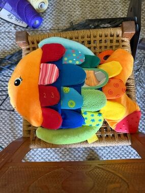 Melissa & Doug Bright Multicolor Plush Fish with Mirror